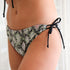 Bikini 4 Positions Réversible Cherie "Python Olive/Noir Solide"